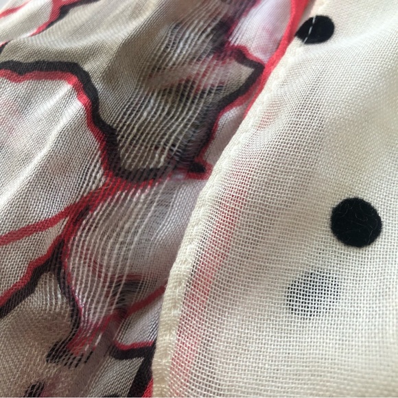 Collection of 6 Scarves - Patterned, Floral, Polka Dot, Abstract, Tassels - Picture 3 of 4